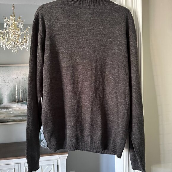Vroom & Dreesman Dark Grey Zip-Up Sweater (Men's Large) - Picture 5 of 5